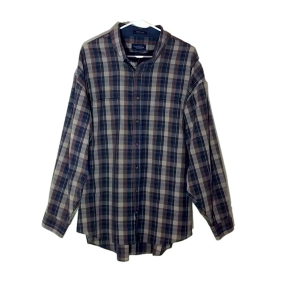 𝅺VAN Heusen Men’s Shirt, XXL, Plaid - Picture 1 of 4
